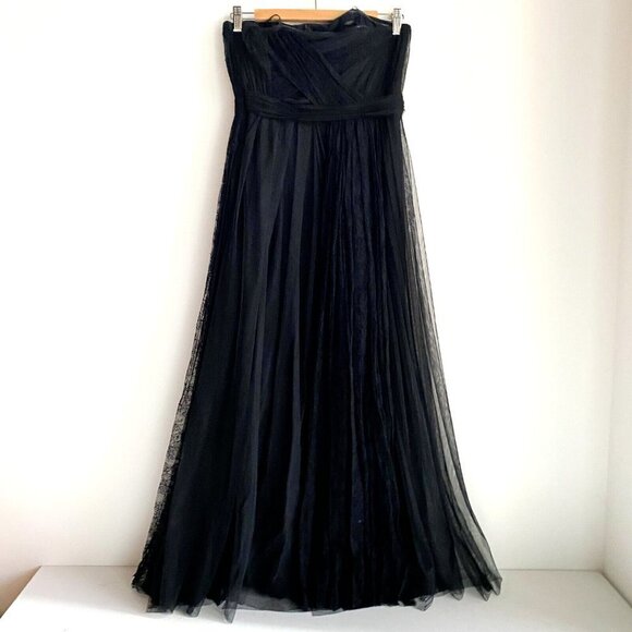 Adam by Adam Lippes Ruched Bodice Lace Detail Fit and Flare Midi Coctail Dress 6 - Picture 7 of 11